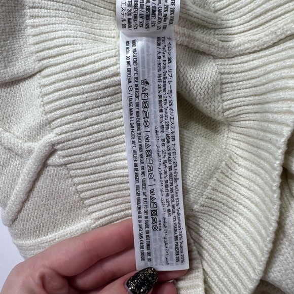 Disney Parks 2022 Exclusive Minnie Mouse Cable Knit Crewneck Sweater - cream, M - Picture 7 of 13